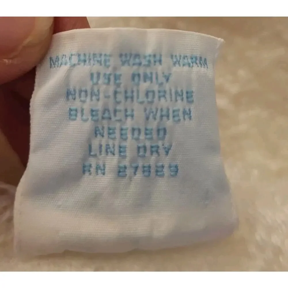 Vintage Baby Blanket bright future White “BABY” Fringe Trim 36 X 47 Cottagecore